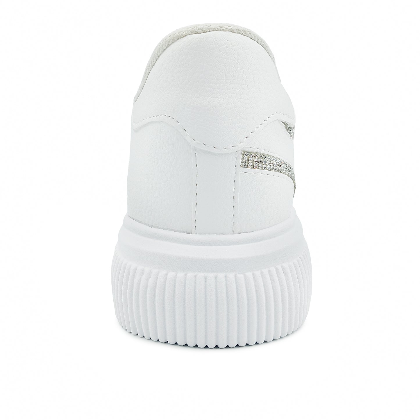 Tenis con pedrería plateada BERLIN para dama - kk778202