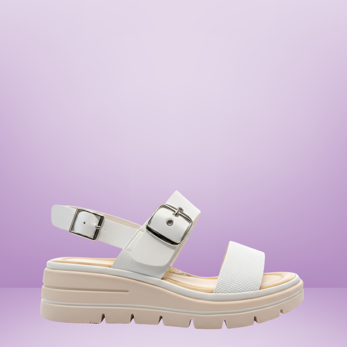 Sandalias con plataforma via urbana -Blanco- 7891-4