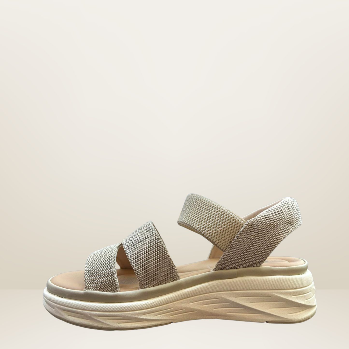 Sandalia casual para dama beige - vía urbana -26826-9