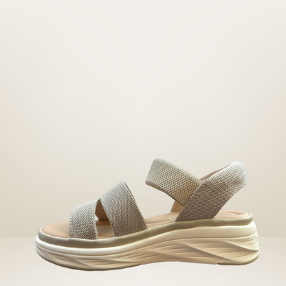 Sandalia casual para dama beige - vía urbana -26826-9