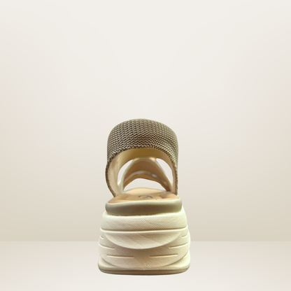 Sandalia casual para dama beige - vía urbana -26826-9