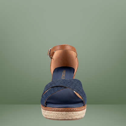 Sandalia beige casual para dama Fredels- 7074