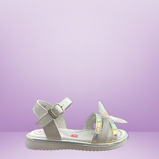 Sandalia Anbada con moño de tul-Blanco-BM1085