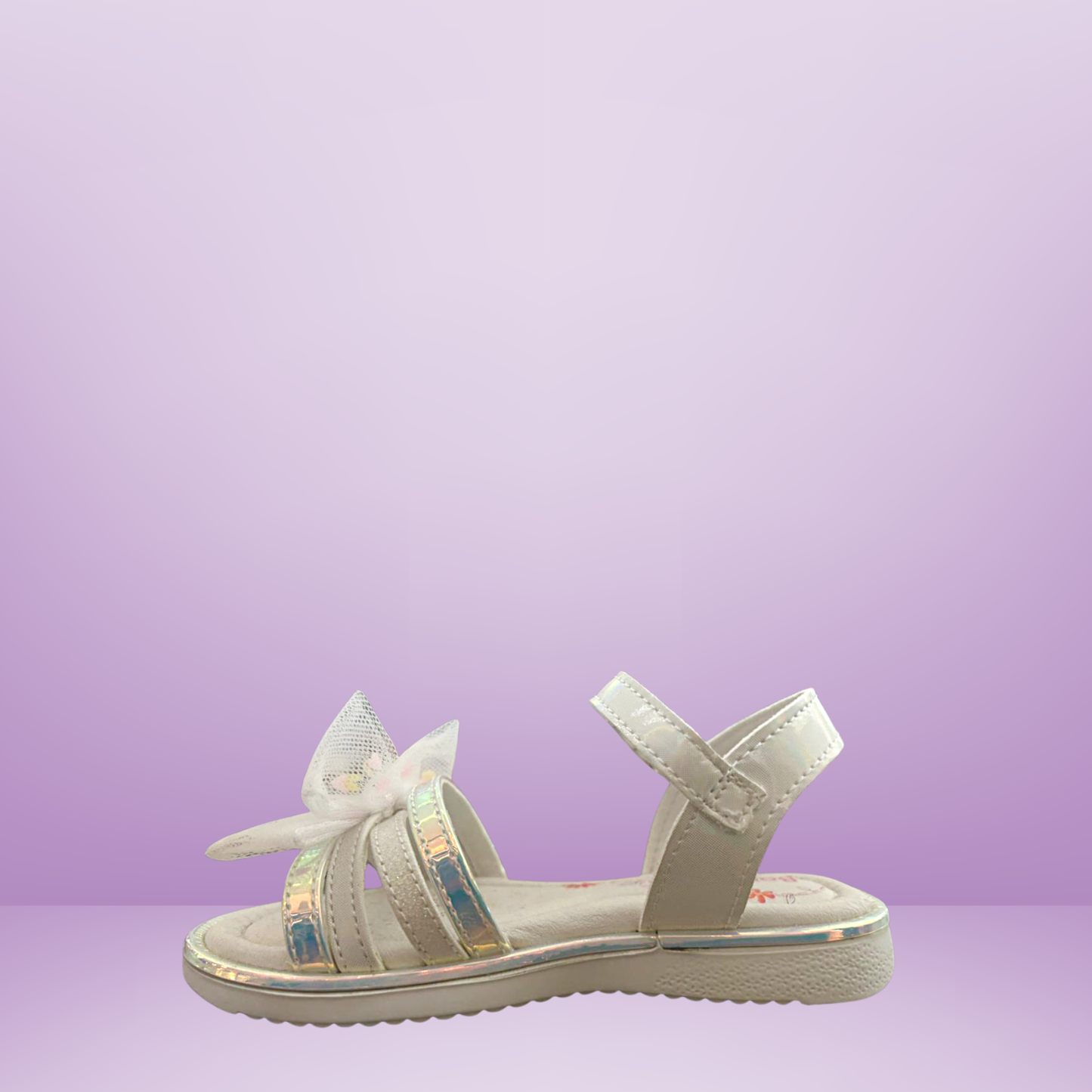 Sandalia Anbada con moño de tul-Blanco-BM1085