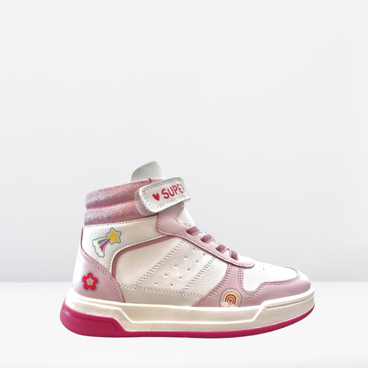 Botin para niña con detalles en color rosa- Bm3226