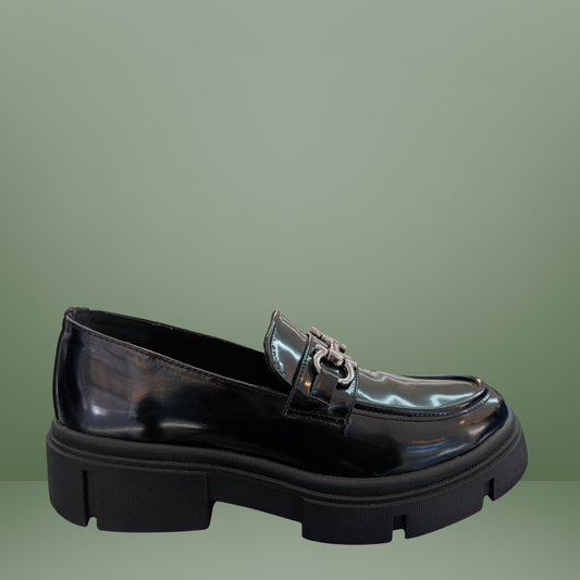 Mocasin negro con herraje para caballero- Fashino-GA5607
