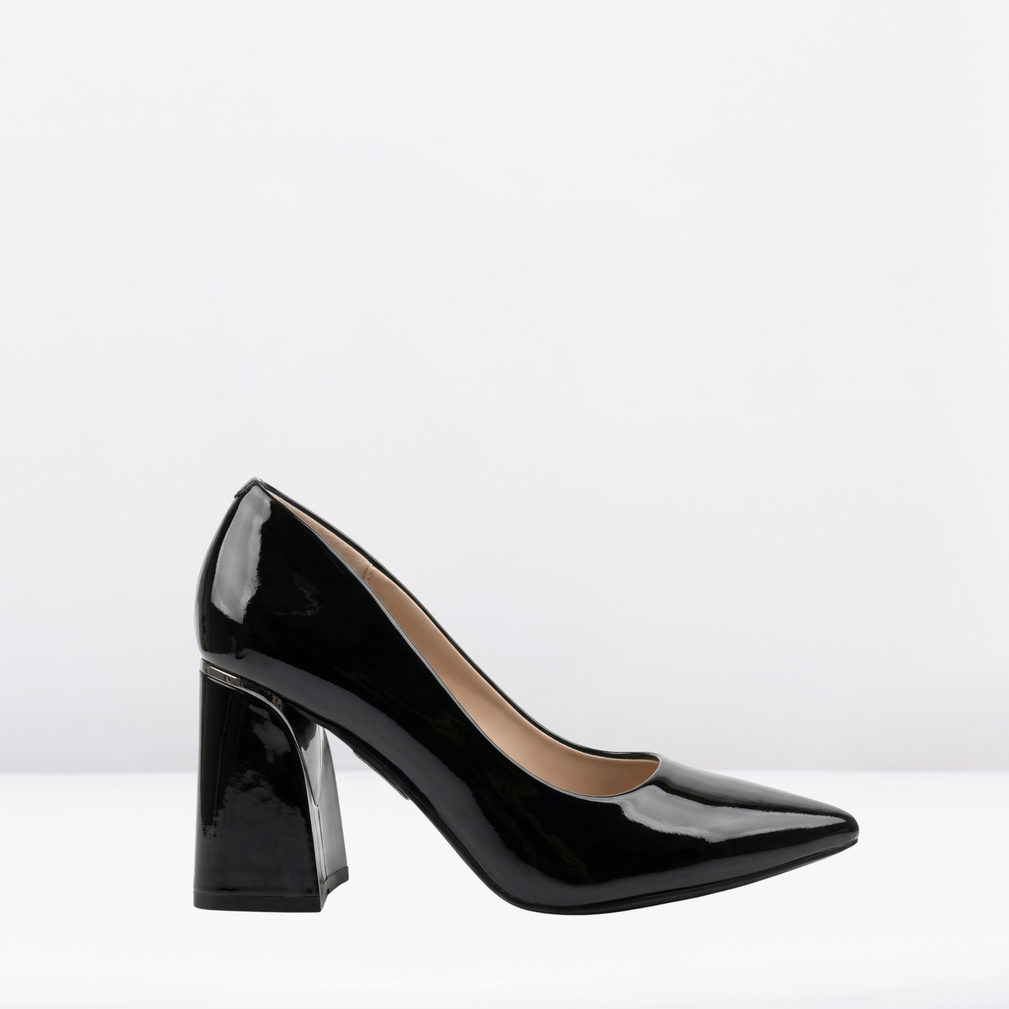 Zapatilla de tacón grueso been class-Charol negro-20156