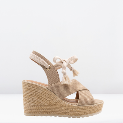 Sandalia de plataforma tipo yute Beige- Beenclass-19840