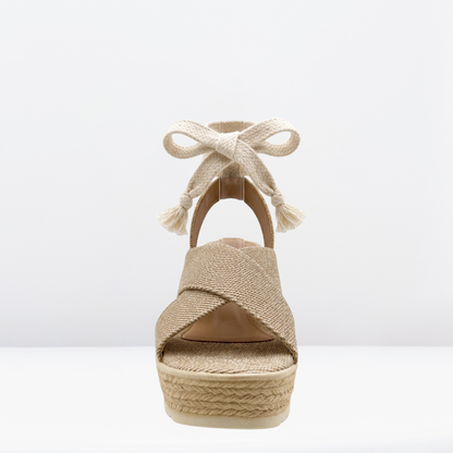 Sandalia de plataforma tipo yute Beige- Beenclass-19840