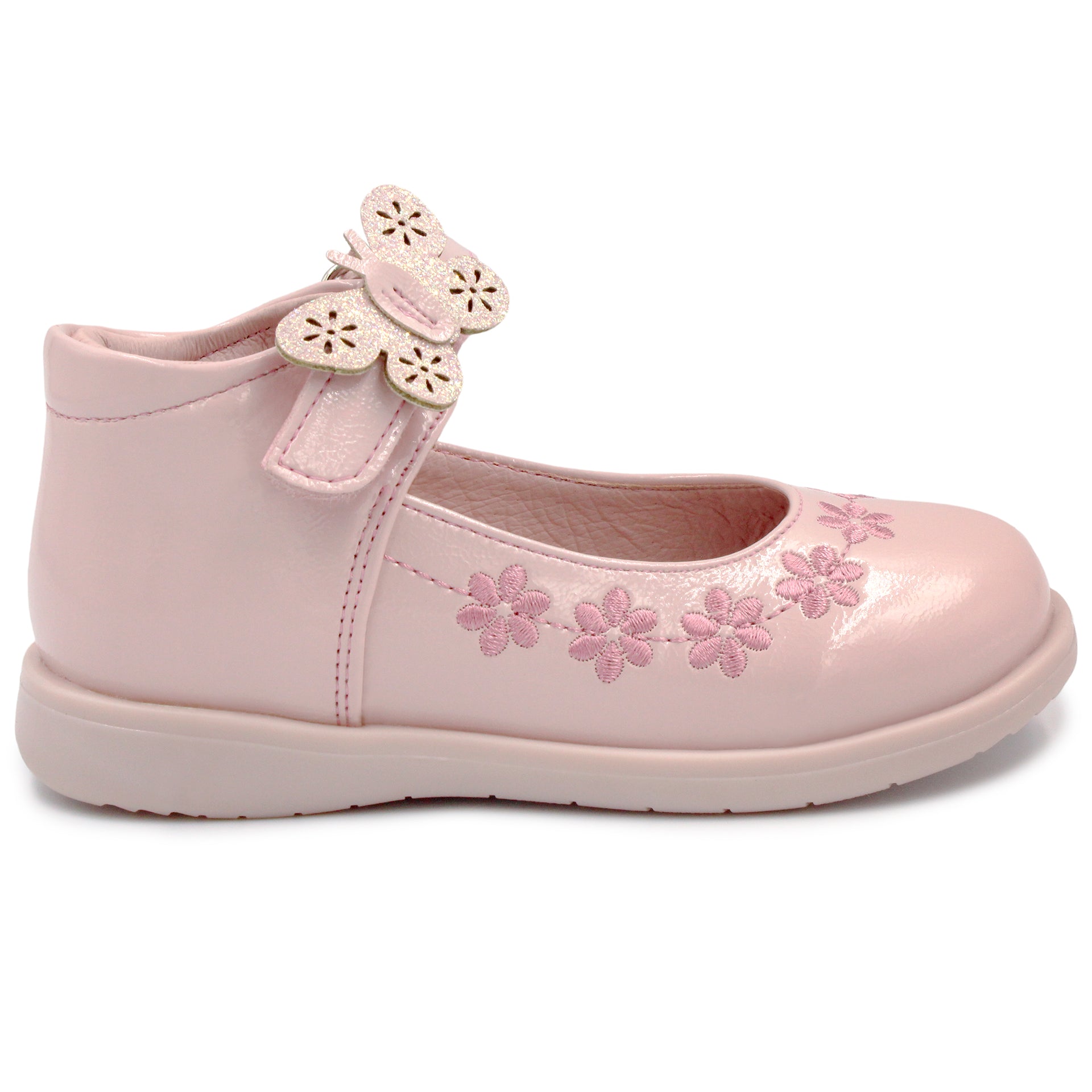 Zapatos de charol con mariposa para niña VA602018 – Zapaterías Karele