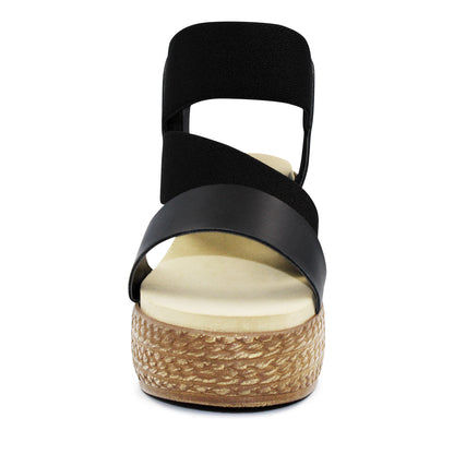 Sandalias con plataforma para dama ZENA negro  - 3962